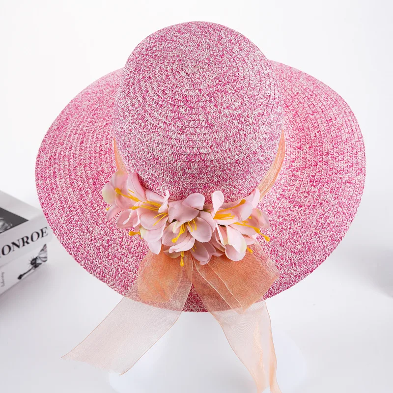 Female Hat Spring and Summer Leisure Tourist Caps Outdoor Sunshade and UV-proof Lily Pot Cap Fashion Wide Brim Sun Hats H033