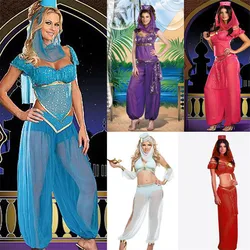 Sexy Adult Women Belly Dancer Dress Arabic Dance Costume GENIE Aladdin Princess Halloween Fancy Dress