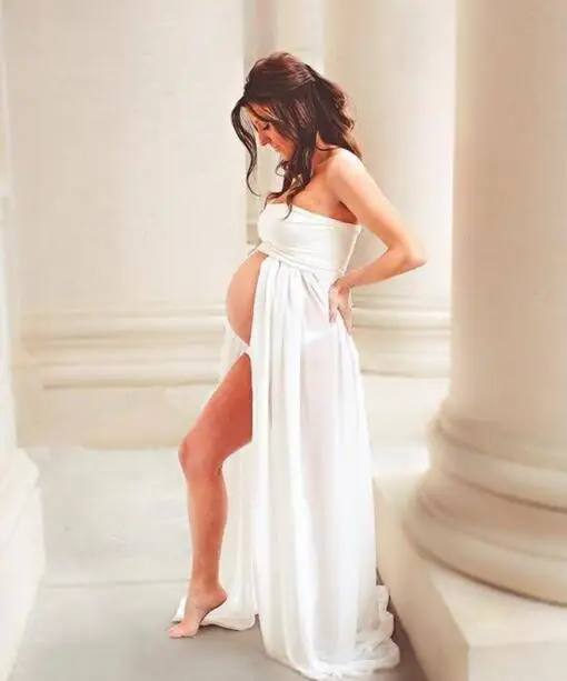 White and black Women pregnancy photography props dresses Clothes maternity long dress baby shower gown pregnant dresses