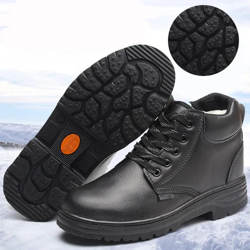 Safety Shoes Cap Steel Toe Safety Shoe Boots For Man Work Shoes Men Waterproof Size 12 Footwear Winter Wear-resistant GXZ007