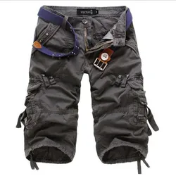 Zomer Mannen Militaire Werk Korte Casual Bermuda Losse Cargo Shorts Mannen Fashion Algehele Militaire Korte Broek Geen Riem