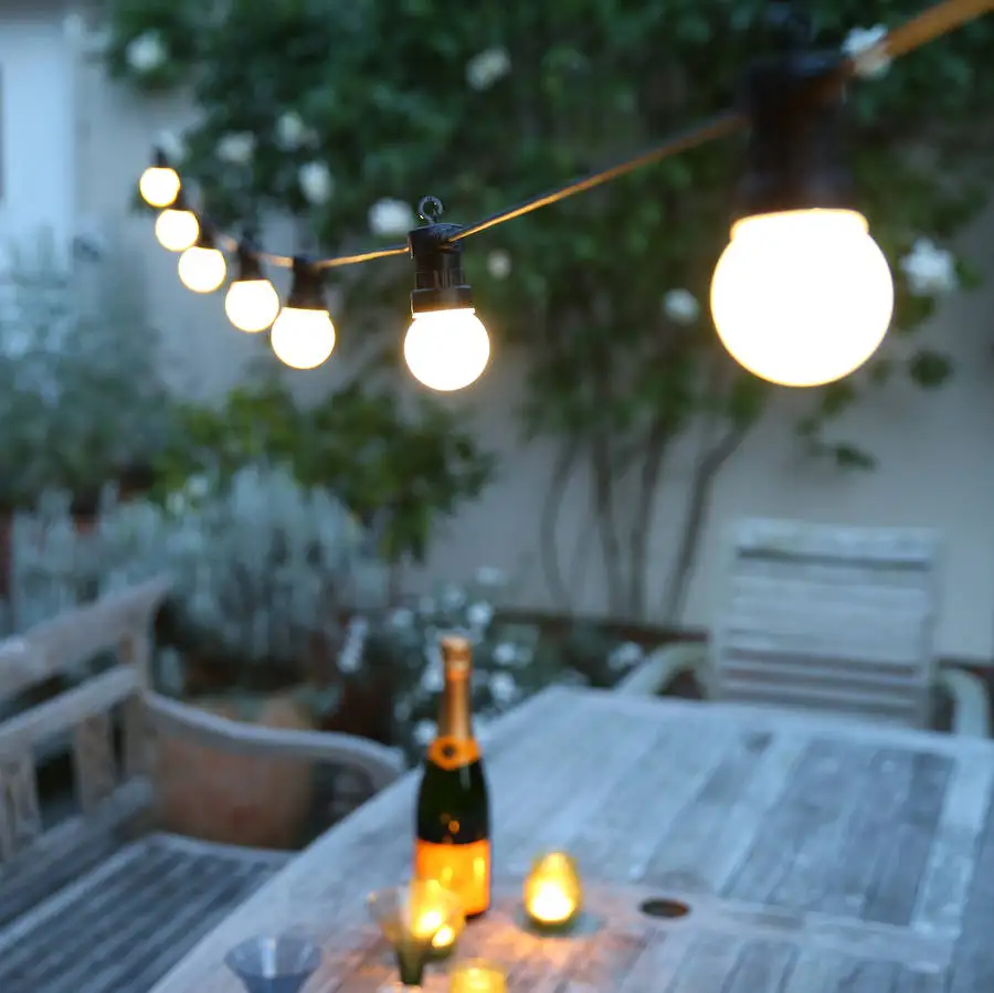 15M 20 Bulb Connectable Vintage Festoon Ball String Lights 75LED Christmas Fairy Lights for Outdoor Patio Party Garland Lighting