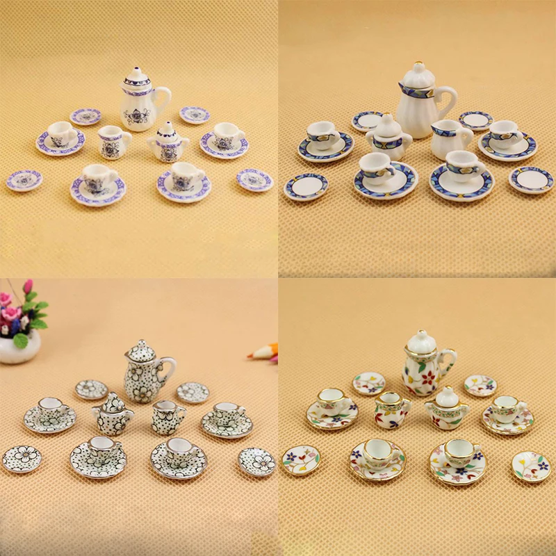 Mini Ceramic Tea Set simulation Toy Chinese tableware Small tea cup suit Children Role Play parent-child interaction Kids Gifts