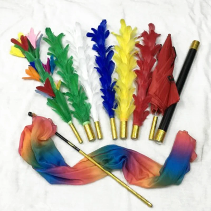 Feather Sticks Variation Magic Tricks Stage Close Up Magia Fether Flower to Umbrella/bouquet/Flag Magie Mentalism Gimmick Props