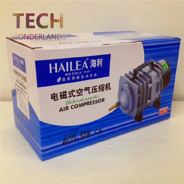 NEW 82L/min 60W HAILEA aco-328 electromagnetic air compressor aquarium air pump fish tank oxygen air pump