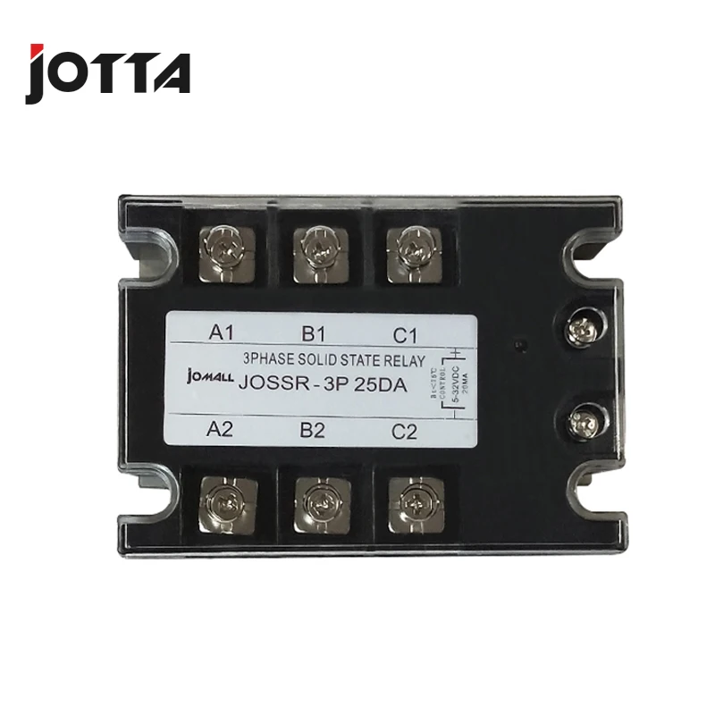 Jotta SSR 10DA/25DA/40DA/60DA DC Control AC Three Phase Solid State Relay 480VAC 3-32VDC