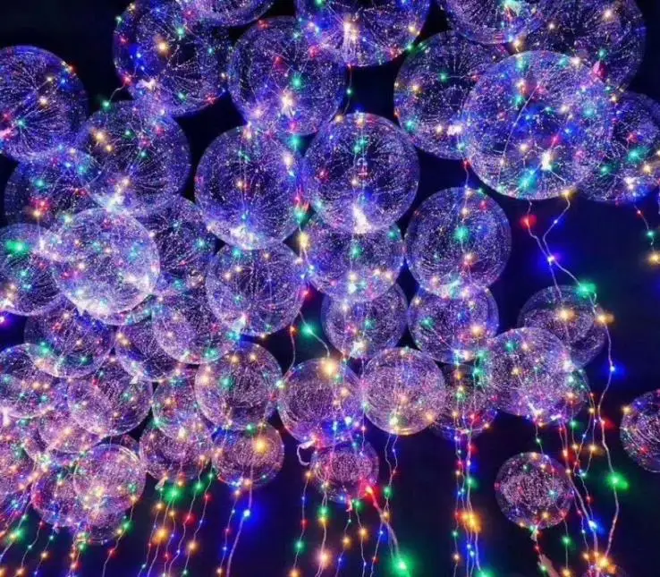 Light Up Toys LED String Lights Flasher Lighting Balloon wave Ball 18inch Helium Balloons Christmas Halloween Decoration Gift