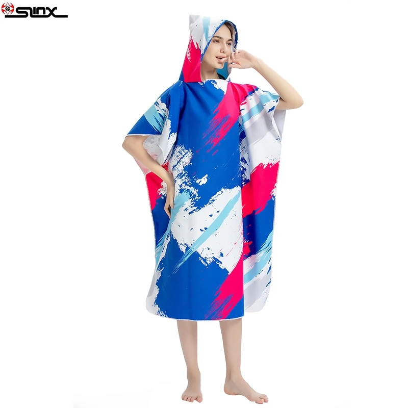 

SLINX Women Beach Bath Uniforms Tower Cloak Water Quick Drying Sunscreen Hooded Ultrafine Fibers Super Absorbent Bathrobe Towel