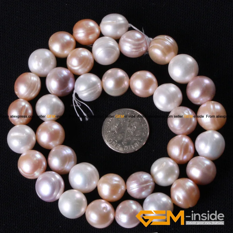 Pearl:11-12mm Round Genuine Freshwater Pearl Beads Strand 15\