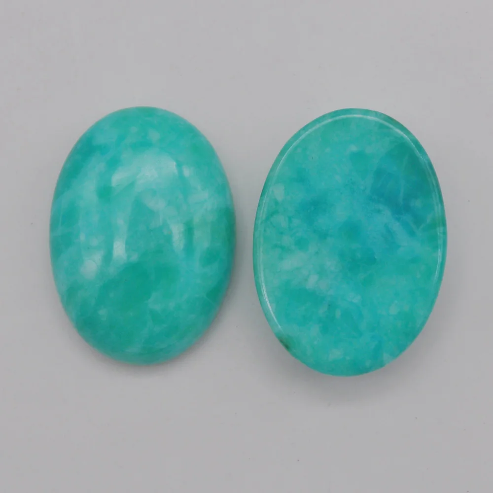 25x18MM Amazonite Stone Oval Cabochon Jewelry For Woman Gift Making (2pcs/lot) H185