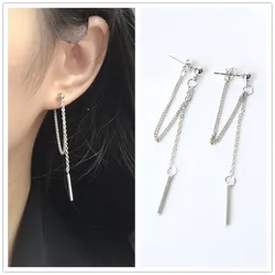 Korean Fashion Jewelry Earrings Tassel Retro Long Drop Chain Metal Wholesale Statement Ear Brincos