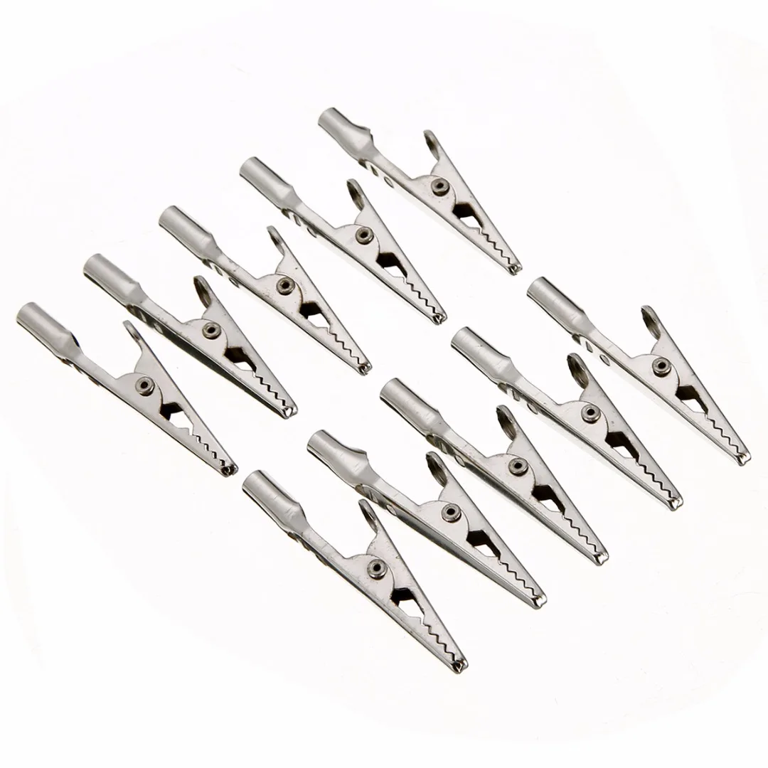 100pcs 51mm Length Electrical Crocodile Clamps Cable Lead Testing Metal Stainless Steel Alligator Clips Clamps