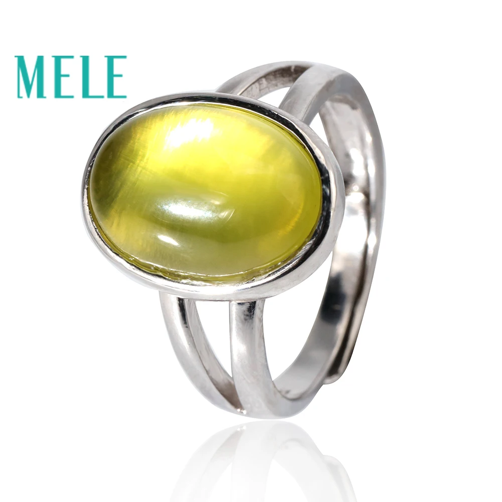 

Natural prehnite 925 sterling silver rings for women and man,10X14mm Big Oval cut gemstone simple and fashion fine jewelry