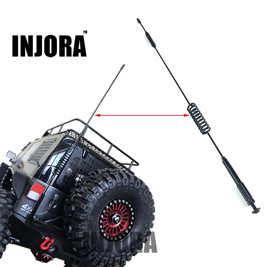 INJORA 1 pz 197mm/289MM Antenna decorativa in metallo per 1:10 RC Crawler Axial SCX10 90046 TRX-4 D90 Tamiya RC Car