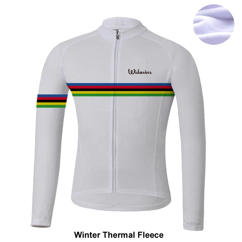 widewins Classic Black Winter Thermal Fleece wins Long Sleeve Cycling Jersey Clothing Wear Reflective white Cycling Jacket 8007