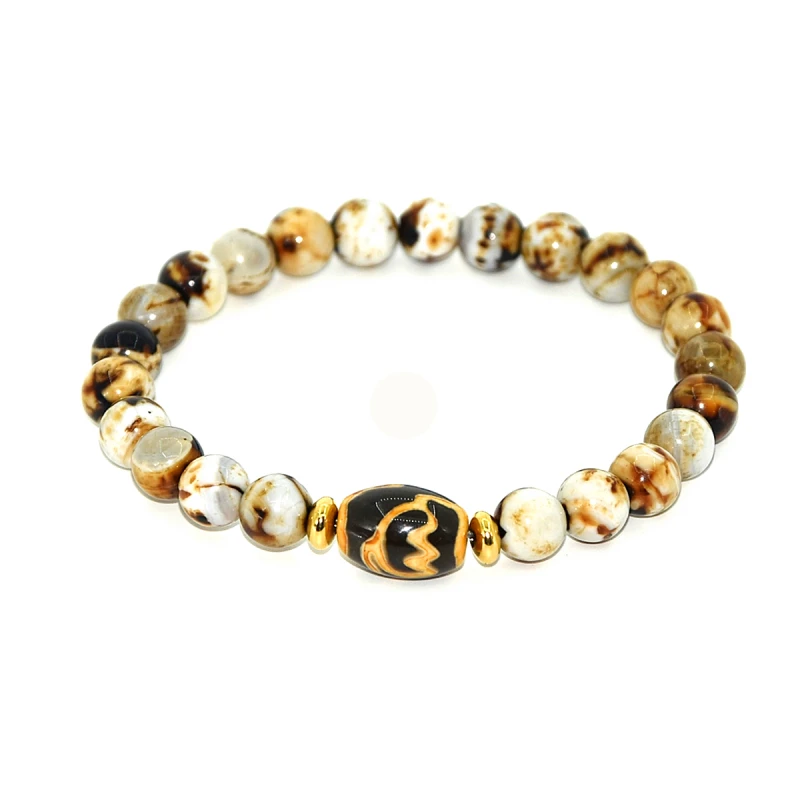 Tibet Agate DZI 3 eyes Tortoiseshell Aquarius Lotus Money hook Leopard Agate Bead Bracelet Female Jewelry Bracelet Free Shipping