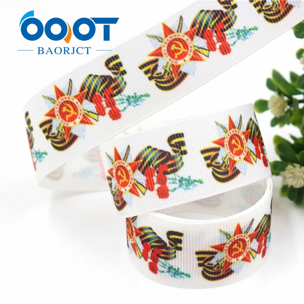 G-18616,1\'\' 25mm Grosgrain Ribbon cartoon Printed Tape 10y DIY Head Accessoris Wrapping Decorative Holiday Decorations
