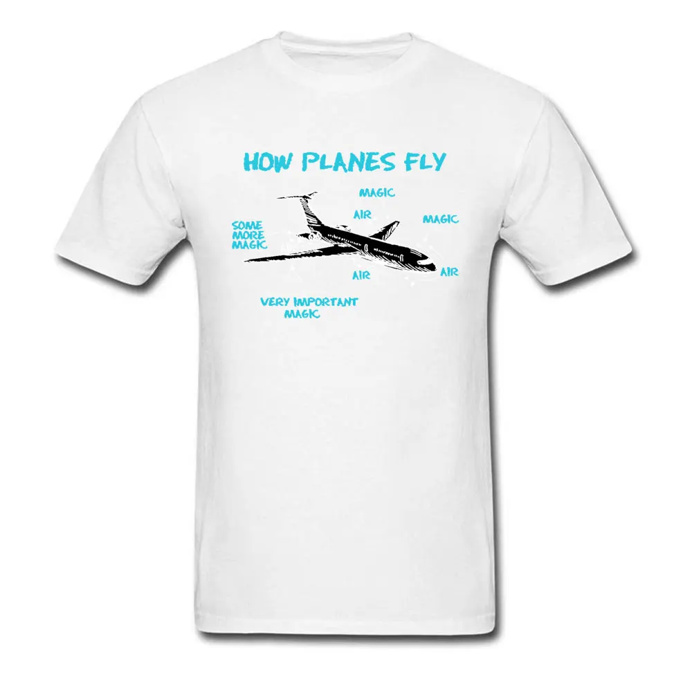 Print Engineer Mechanical How Plane Fly Mens T Shirts Aircraft Airplane Schematic Diagram Pattern Tshirt Father\'s Day Cotton