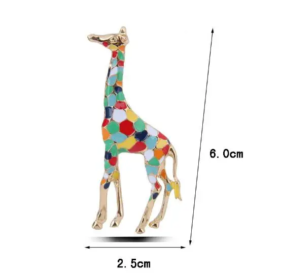 Śliczna kreskówka żyrafa broszki wielobarwne kobiety broszka ze zwierzęciem modna biżuteria na prezent wykwintne broszki
