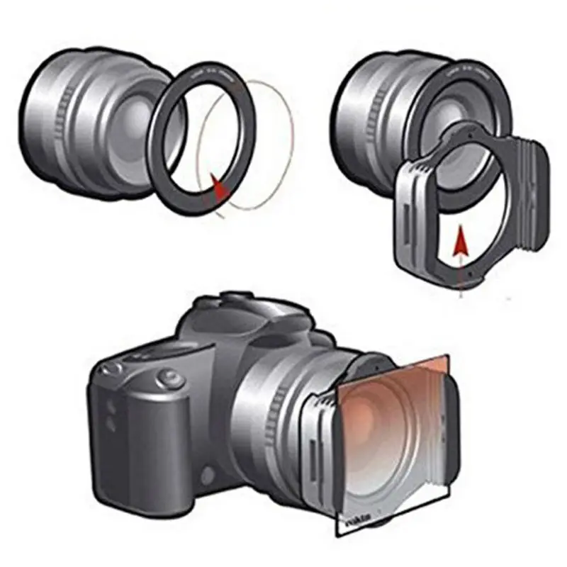 1 шт. 67 мм кольцевой адаптер + ND2 ND4 ND8 + Градуированный Серый Синий Оранжевый фильтр для Cokin P