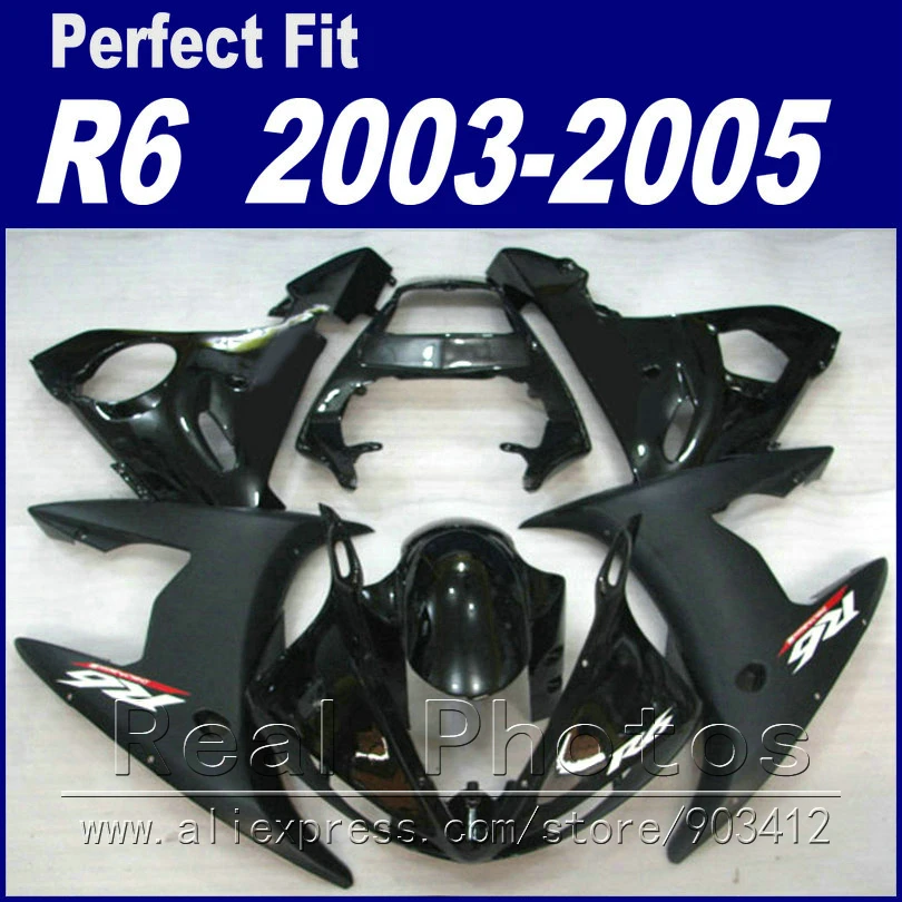 Brand new bodywork for YAMAHA R6 fairing kit 2003 2004 2005 matte and  glossy black Fit  YZF R6 fairings 03 04 05