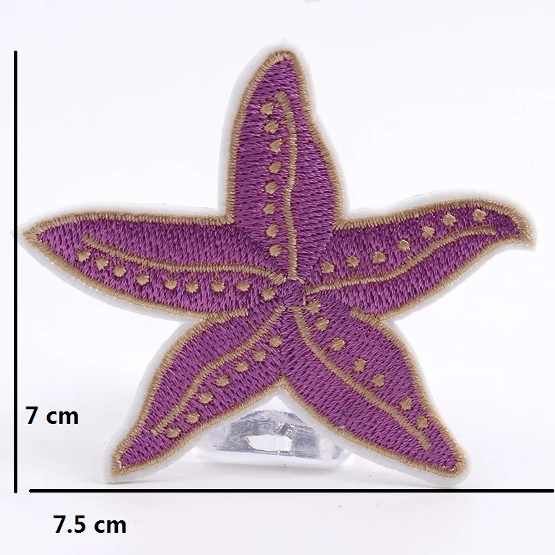 10pcs/lot Iron On Sea Star Patches Embroidered Sew On Starfish Stickers for Clothing Jean Coat Shirt Bag Shirt Repair Appliques