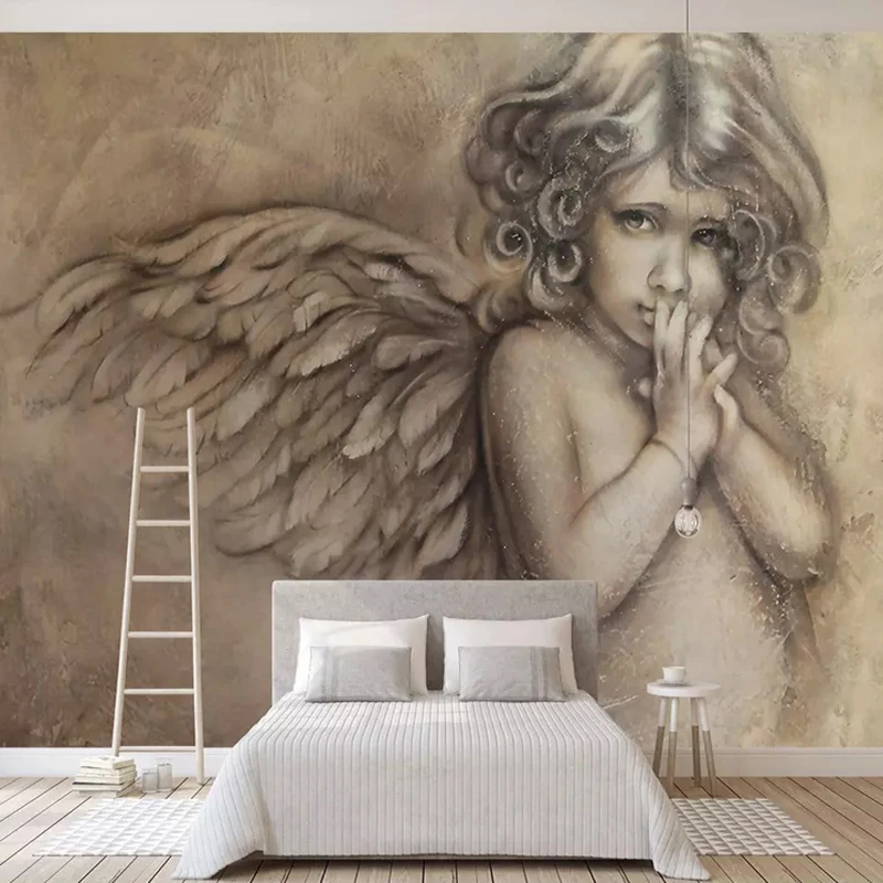 

Custom 3D Murals Wallpaper European Style Angel Living Room Kid's Bedroom Background Wall Fresco Home Decor Papel De Parede 3 D