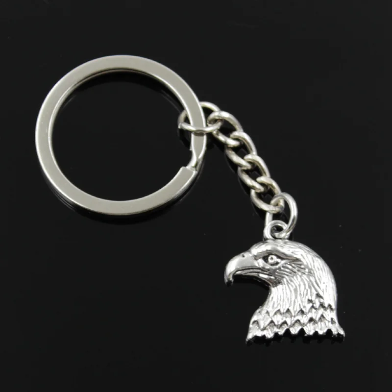 Chaveiro com pingente de metal, chaveiro masculino da moda 30mm com pingente de metal estilo vintage haweagle 21x19mm, cores prateadas para carro