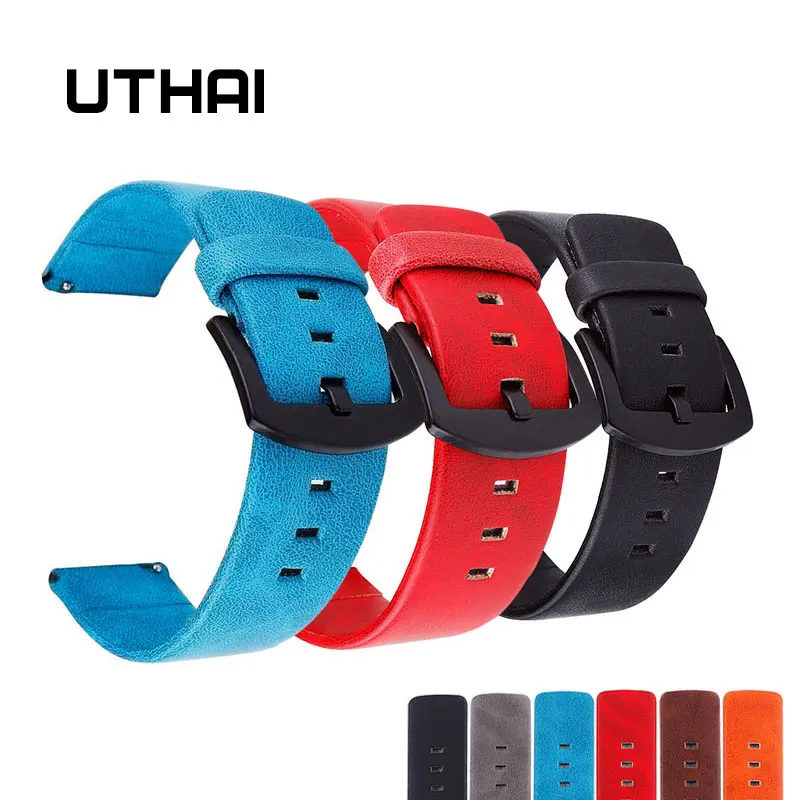 UTHAI P16 18/20/22/24mm Watch Strap Retro Leather Watch Strap 22mm Watch Band 18-24MM Watchbands