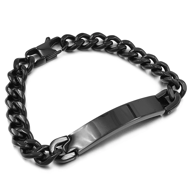 Dolaime Stainless Steel Bracelet Man,Fashion Link Chain Exquisite Jewelry ID Men Bracelet Cuff Punk Women GB035