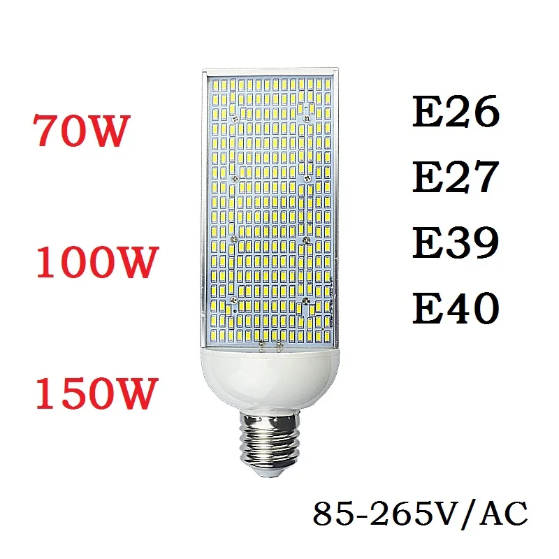 E27 e26 e40 e39 lâmpadas de milho de alta potência poupança energia 70w 100 150 luzes do ponto rua lâmpada alumínio quente frio branco iluminação 2 pçs