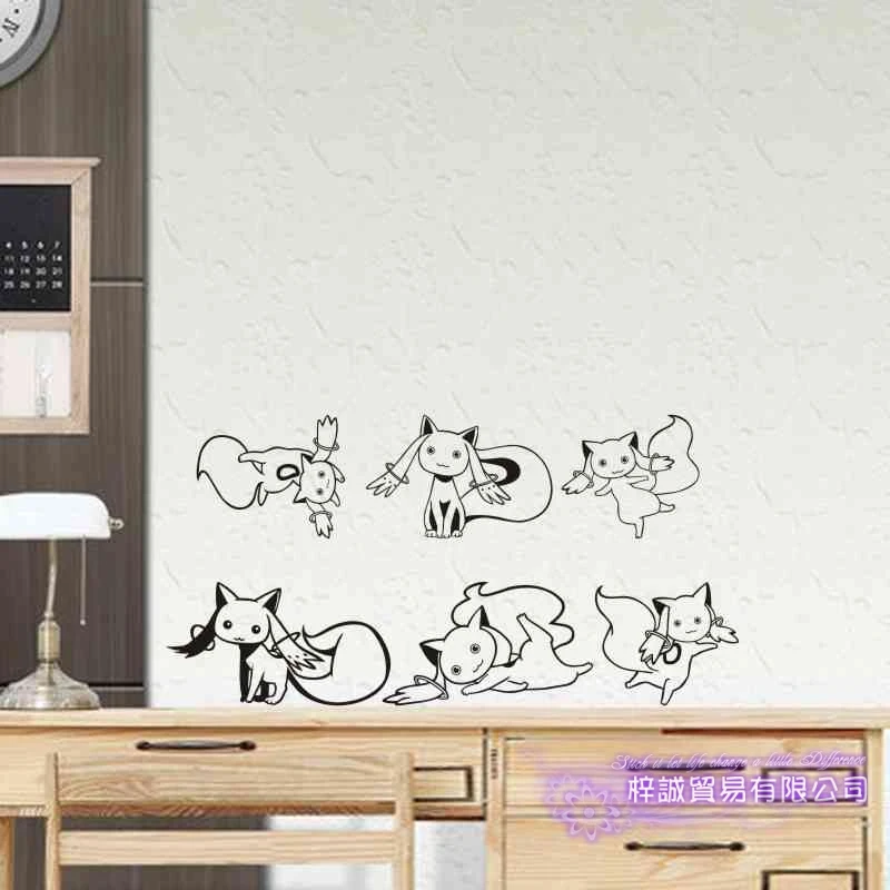 Pegatina Puella Magi Madoka Magica Sticker Anime Cartoon Kyuubee Car Decal Sticker Vinyl Wall Stickers Decor Home Decoration