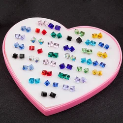 Womens Crystal Magnetic Earrings Water Cube Health Care Strong Magnetic Ear Stud Set Non Piercing Fake Earrings Best Gift