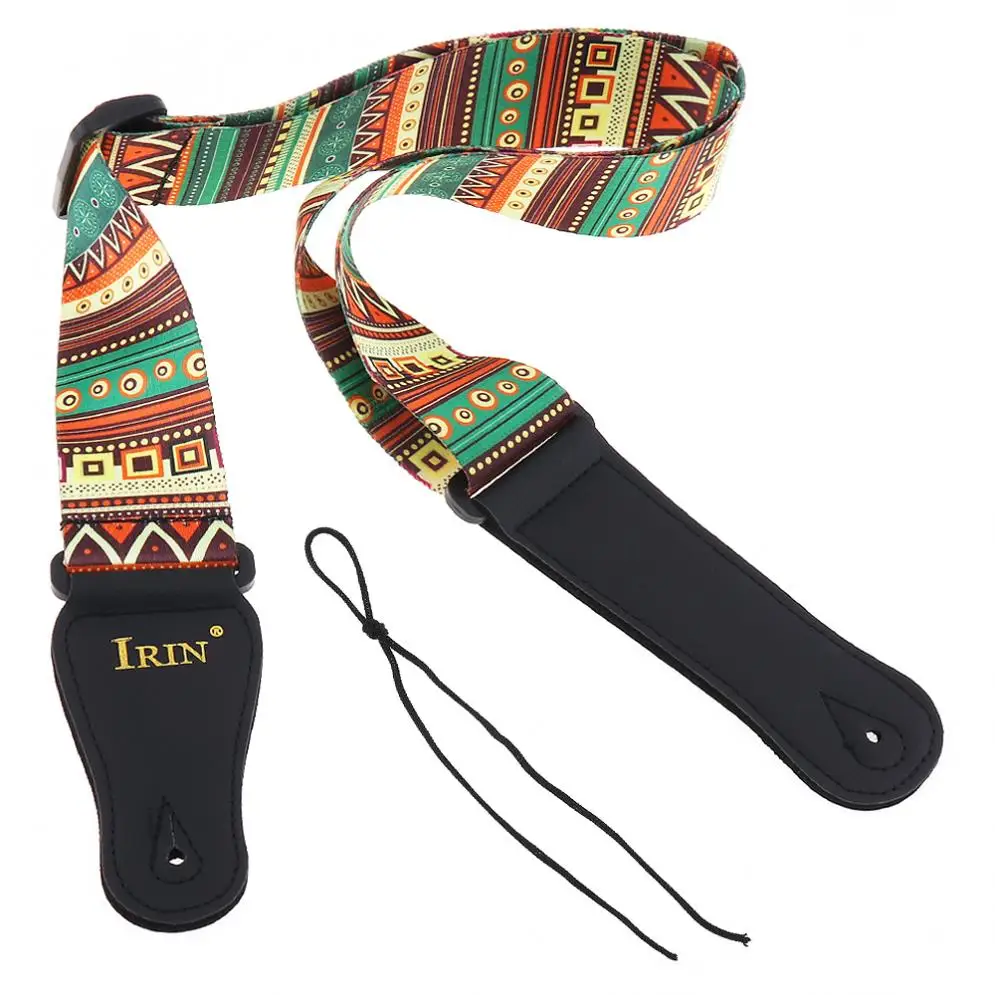 Adjustable Printing Guitar Strap with National Style for Acoustic Folk Electric Bass Guitar