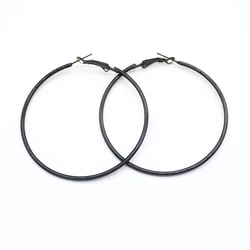 Hot Sale Big Circle Black Gold Silver color  Hoop Earring for Women Round Punk Statement Earrings Jewelry