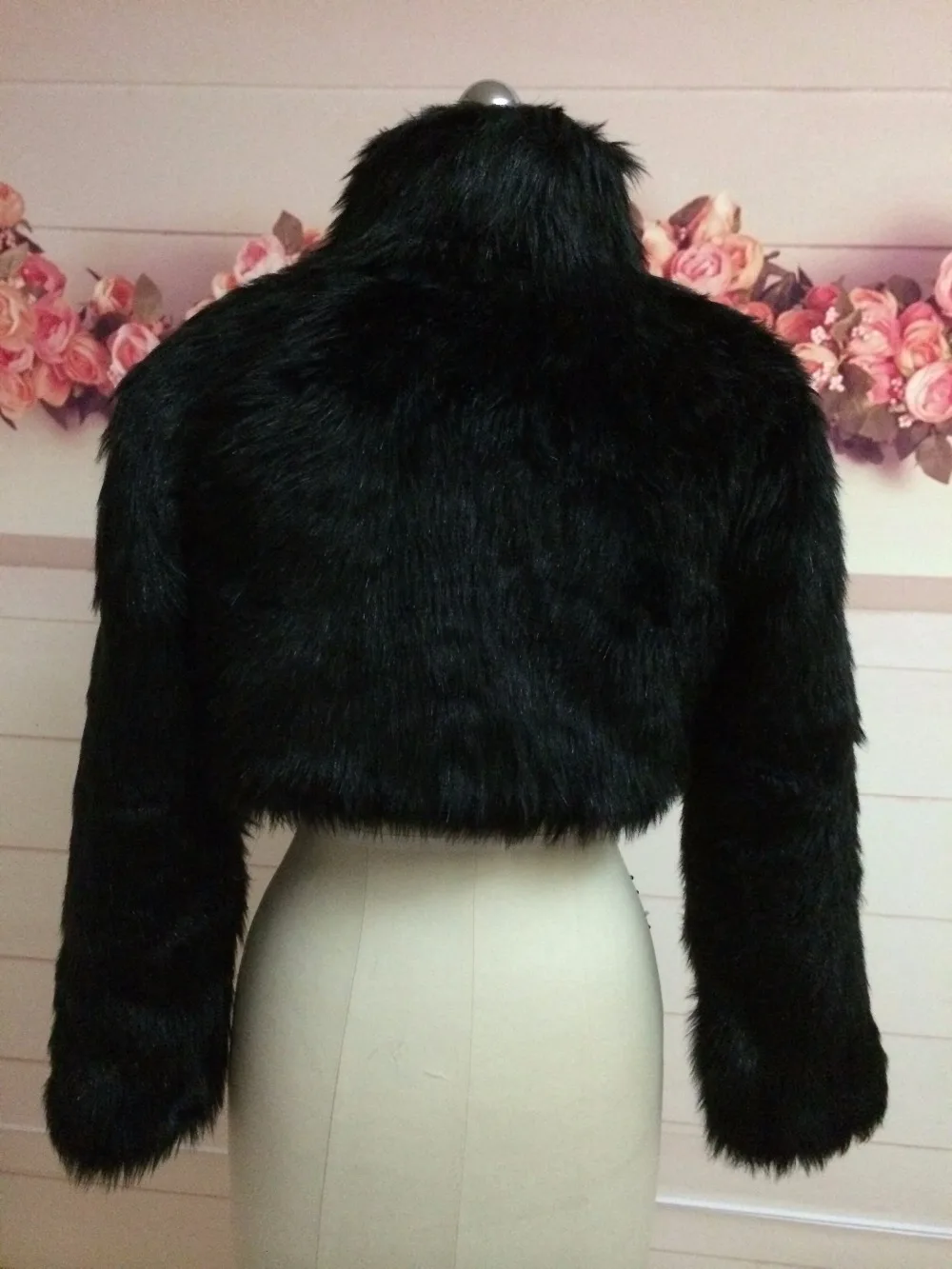 Casaco preto Faux Fur para damas de honra, envoltório nupcial, jaqueta de manga comprida, xale, estola, Bolero, Marfim Fake Fur, moda