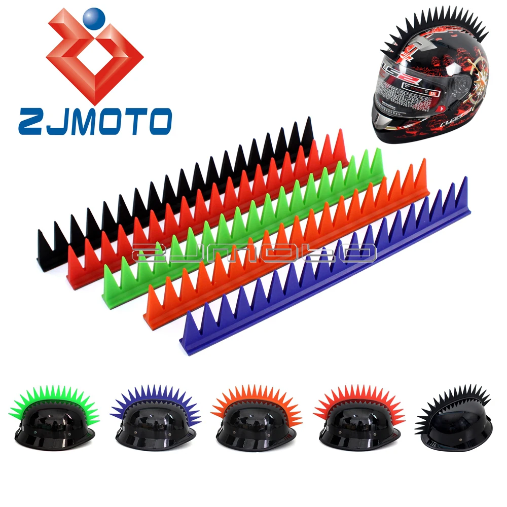 1 x Motorcycle Dirtbike Ski Helmet Rubber Sticker Mohawk Racing Helmet Spikes Decal WarHawk Motorbike Helmets Decoration