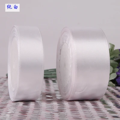 Hot Sale White Retail 25 Yards 40mm 4cm Width Satin Ribbon Bow Wedding Party Craft Decoration Gift Christmas Ribbons Wholesale