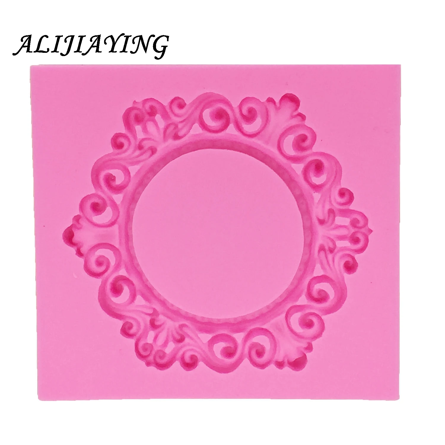 1Pcs Sugarcraft Silicone Mold Flower Frame Mirror Fondant Cake Decorating Tools Silicone  Mold Silicone Cake Border Mold D0988