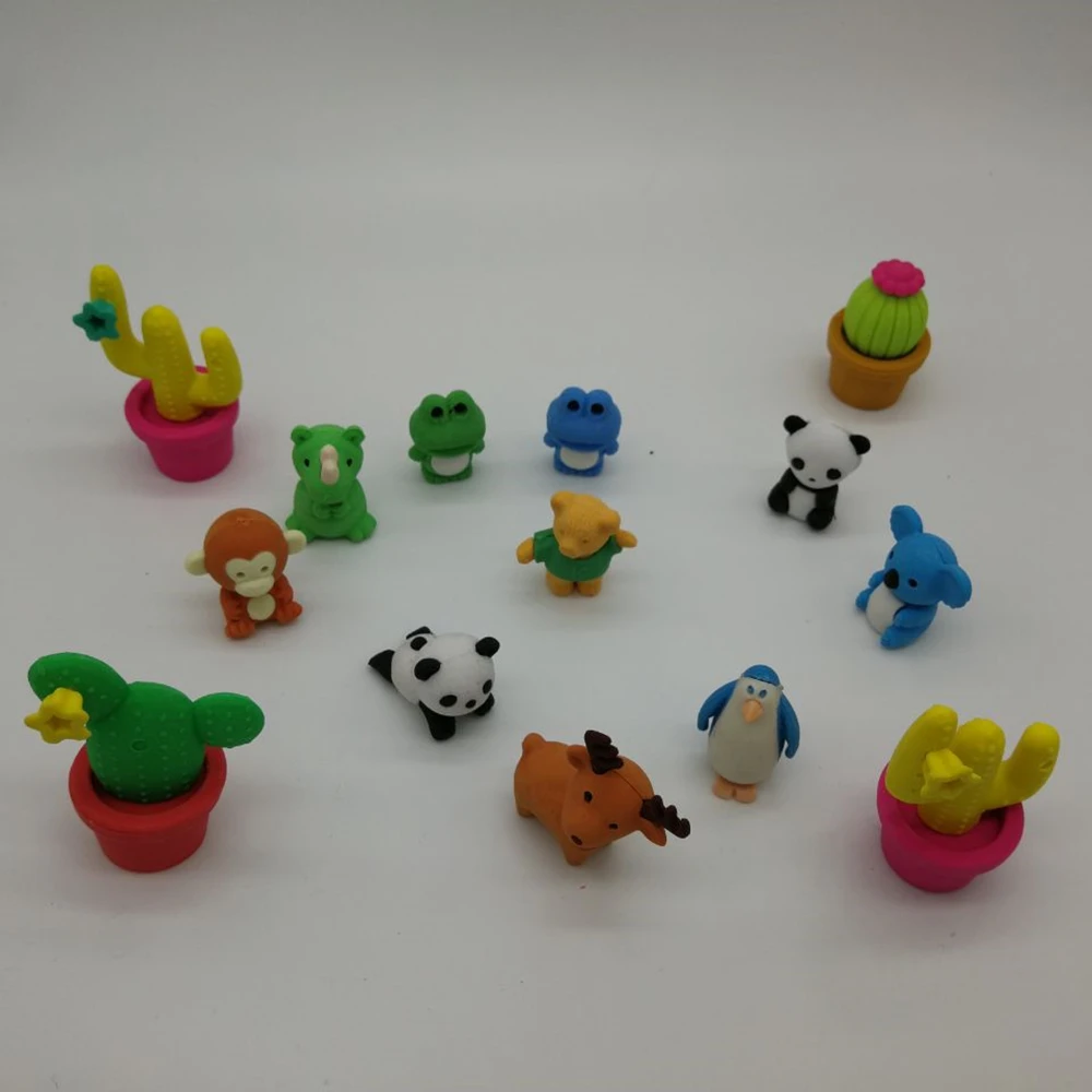 2019 New Animal Eraser Party Eraser with Plant Eraser  with All Rubber Eraser at Random Colors with Promotion Gifts