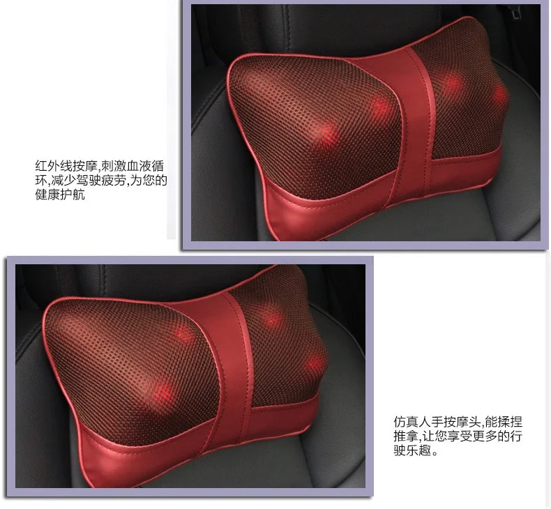 Rotation Infrafed Heating Massage Pillow 3d Kneading Masssage Head Cushion Electric Neck Shiatsu Shoulder Back Massage Car Home