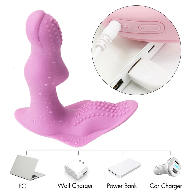 Silent Soft Skin Friendly Wearable Butterfly Massage Toy Wireless Remote Control Dildo Adult Sex Toys for Women Vibrator Panties