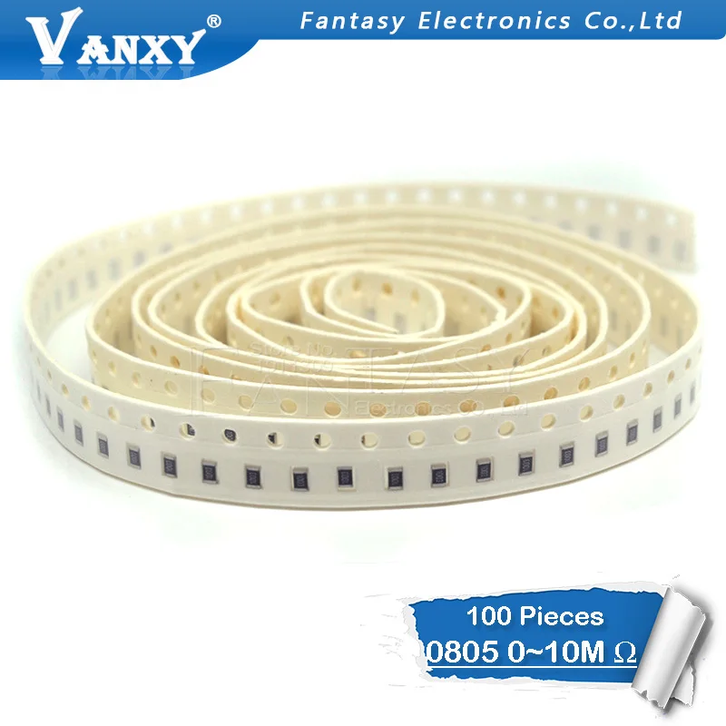 100Pcs 0805 SMD 1/8W chip resistor 0R ~ 10M 0 10R 100R 220R 330R 470R 1K 4.7K 10K 47K 100K 0 10 100 330 470 ohm