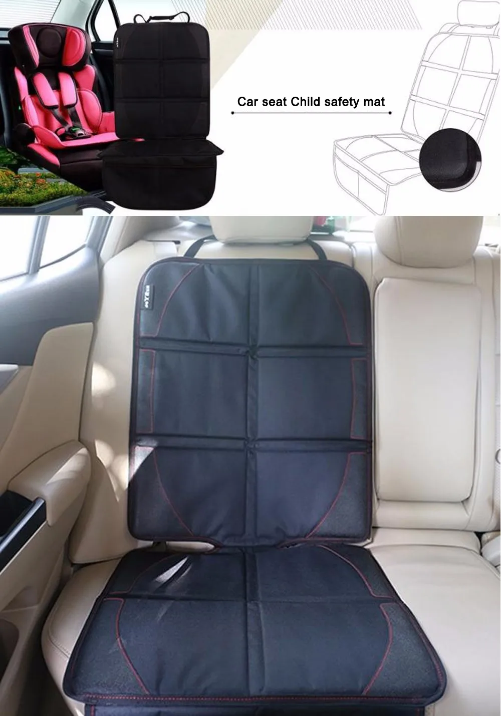 New Anti-Slip Seat Cover Car Under Baby Safty Mat Protection For Opel Adam Agila Ampera Antara Astra Opc Cascada Corsa Opc Gt