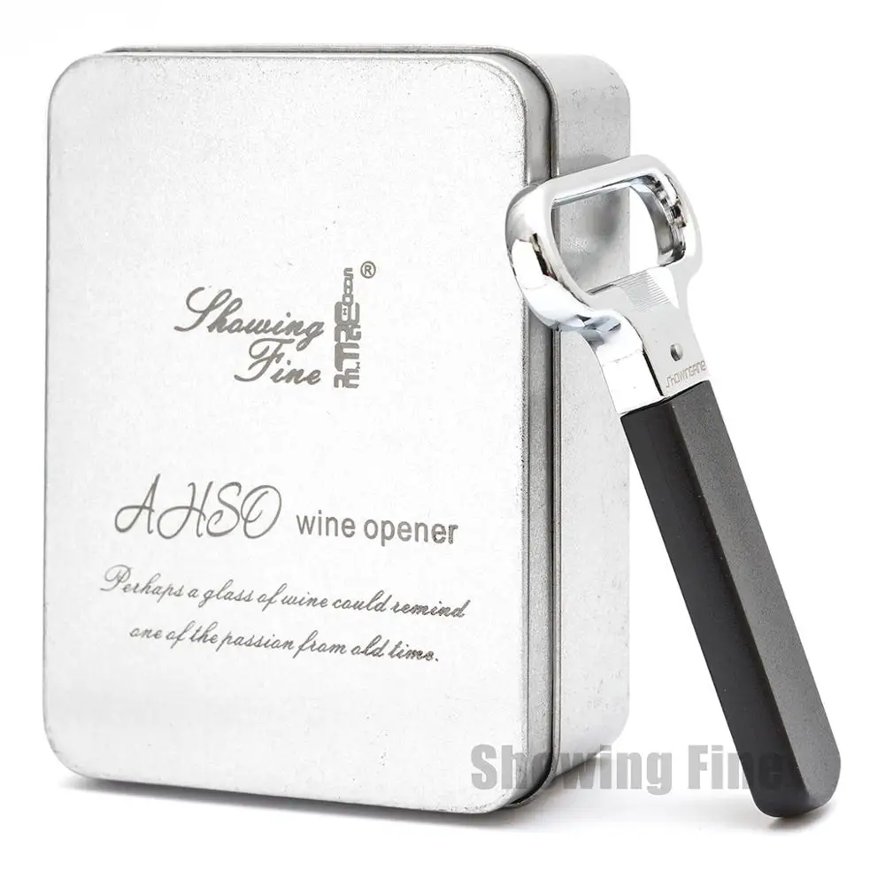 Hot Sale Two-prong Cork Puller Ah-so  Wine Opener Zinc Alloy Old Wine Opener with Tin Box Packing for Free Foil Cutter