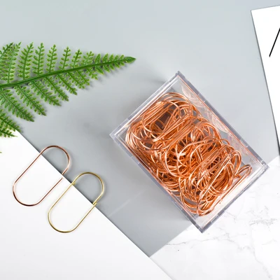 

50 Clips/ Pack Rose Gold Large Paper Clips Metal Binder Clips Office Pink Paper Clip Big