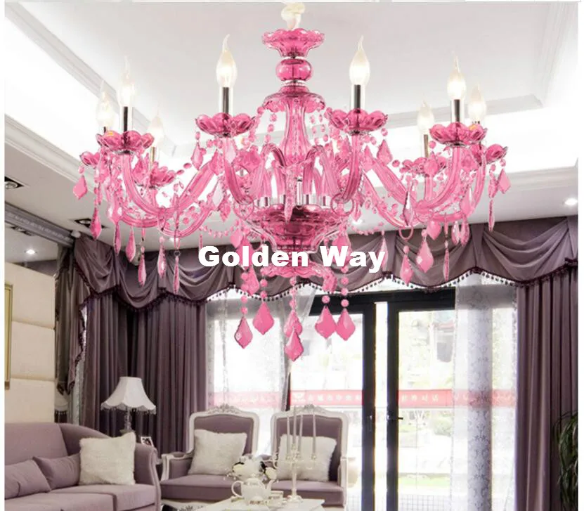 Modern Chandelier Pinky Hanging Lighting European Style Glass Chandeliers Light for Living Dining Room Restaurant Decor Lights