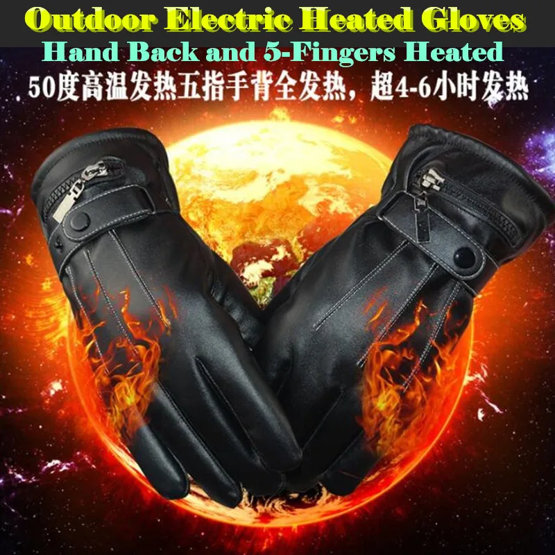 Gants chauffants électriques à écran tactile intelligent 3000MAH, gants de ski en cuir PU, batterie au Lithium, auto-chauffant pour 5 doigts et mains