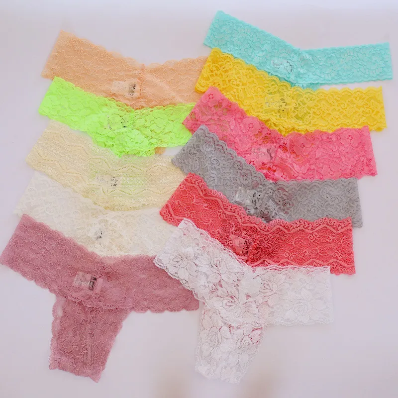 6pcs/lot Fashion Transparent Girls Thongs G-string Teenage Lace Panties For Girls Calcinha Menina Briefs Young Girls Underwear