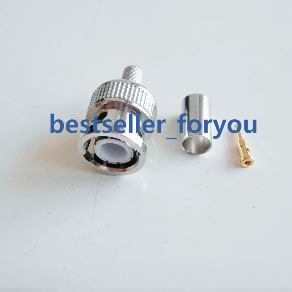 BNC Male Plug RF Coax Connector Crimp RG316,RG174,LMR100 Straight Nickelplated NEW wholesale